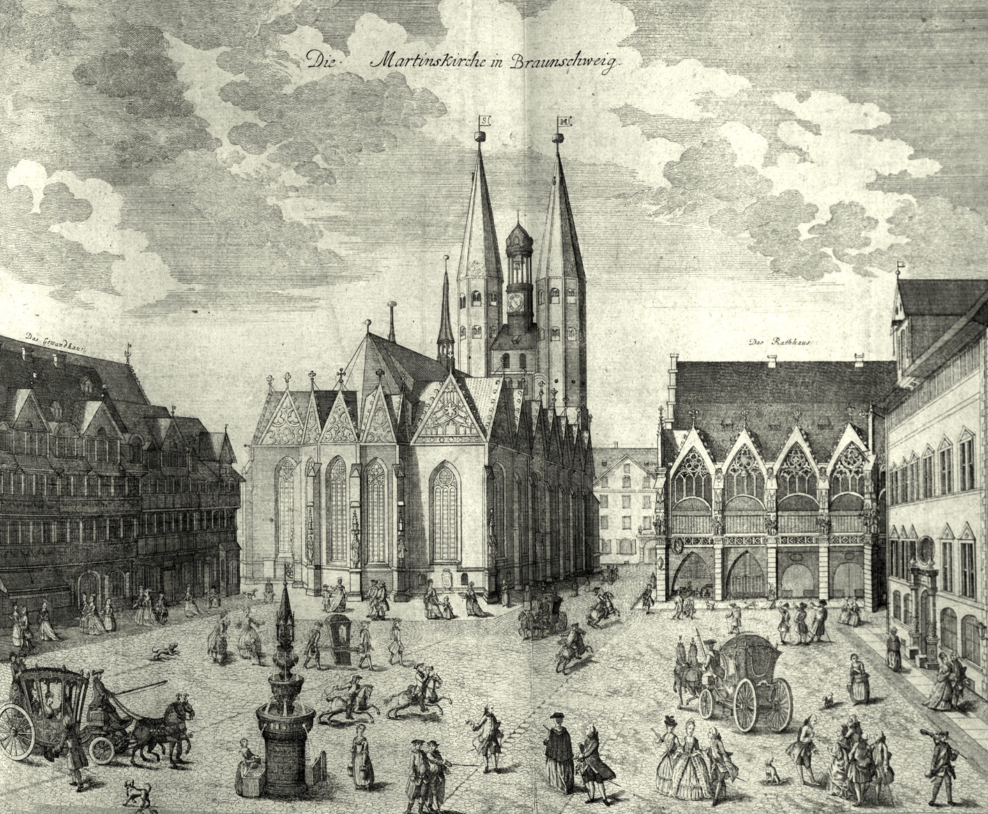 Altstadtmarkt um 1750 (Wird bei Klick vergrößert)
