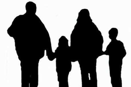 Silhouette einer Familie