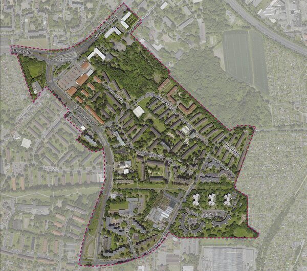 Luftbild Geltungsbereich "Soziale Stadt - Donauviertel" (Wird bei Klick vergrößert)