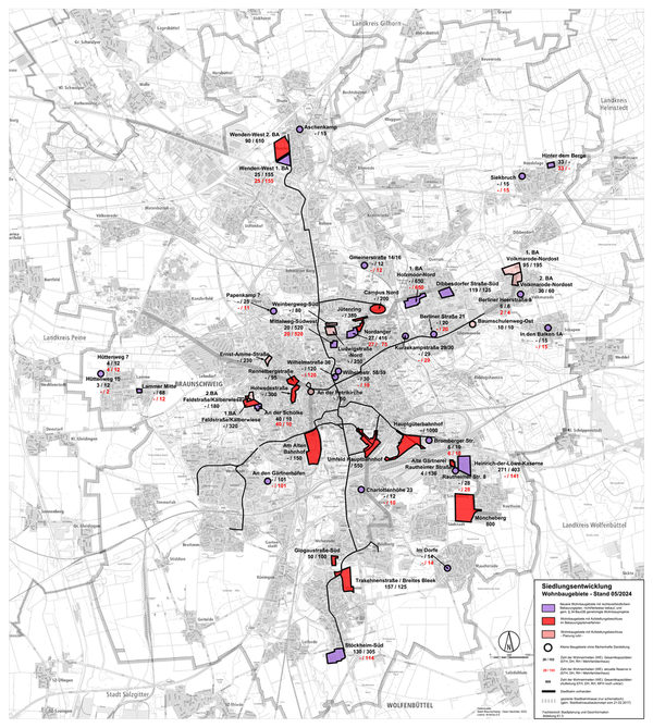 Siedlungsentwicklungskarte Wohnbaugebiete 2024 (Wird bei Klick vergrößert)