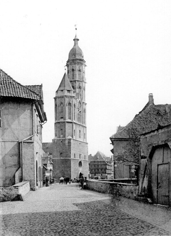 Blick von Norden auf Wollmarkt und St. Andreas, 1893 (Wird bei Klick vergrößert)